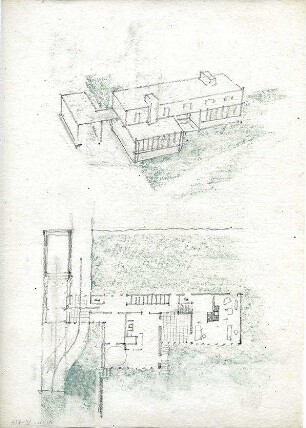 Rosenbauer, Gregor; Häuser, Wohnanlagen und Hallen - Wohnhaus (Grundriss, Vogelperspektive)