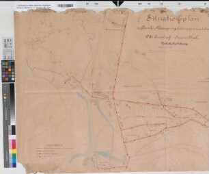 Ernsdorf (Kreuztal) - Kreuztal (Kreuztal) Wasserleitung Druck- und Versorgungsleitungen innerhalb der Ortschaften Ernsdorf und Kreuztal 1903 1 : 1250 77 x 143 Einzeichnung in Vervielfältigung C. & G. Panse, Ingenieure, Wetzlar KSA Nr. 952b