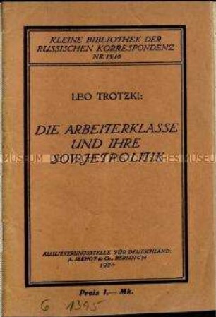 Politische Abhandlung von Leo Trotzki in deutscher Übersetzung