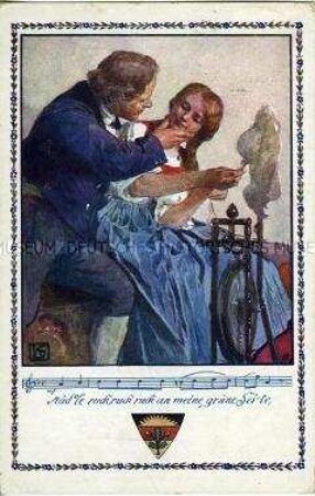 Liedillustration, Postkarte des Deutschen Schulvereins Nr.366
