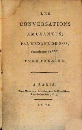 Les Conversations Amusantes, 1