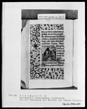 Lateinisch-französisches Stundenbuch — Geburt Christi, Folio 62verso