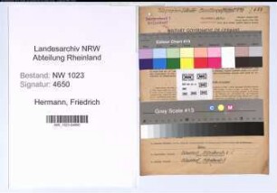 Entnazifizierung Friedrich Hermann , geb. 23.02.1913 (Sekretaer)