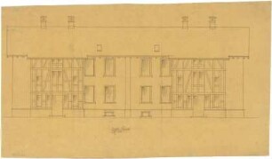 Billing, Hermann; Diedesheim - Neckarelz; Portland - Zementwerke - Arbeiterwohngebäude, Rückfassade (Ansicht)