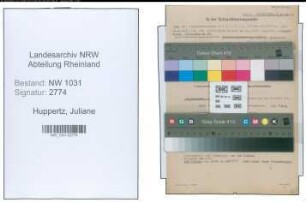 Entnazifizierung Juliane Huppertz , geb. 25.03.1869 ()