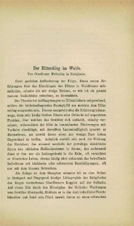 Der Blitzschlag im Walde