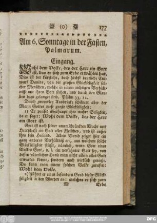 Am 6. Sonntage in der Fasten, Palmarum.