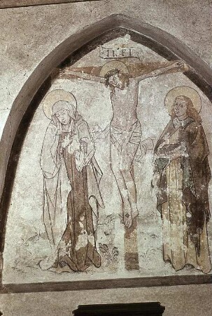 Der gekreuzigte Christus mit Maria und Johannes