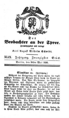 20. Stueck, 20. Mai 1850