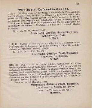 114. Ministerial-Bekanntmachung, die Katasterführung für Oldisleben betreffend