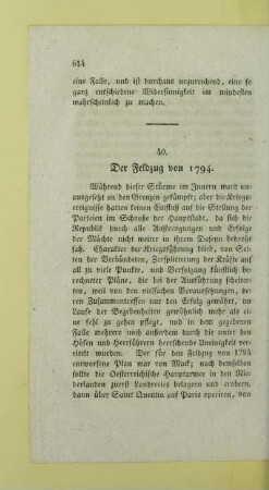 40. Der Feldzug von 1794