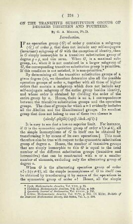 On the transitive subtitution groups of degrees thirteen and fourteen.