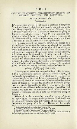 On the transitive subtitution groups of degrees thirteen and fourteen.