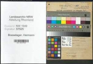 Entnazifizierung Hermann Freiherr Von Boeselager , geb. 16.03.1913 (Landwirt)