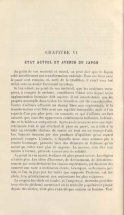 Chapitre VI. État actuel et avenir du Japon