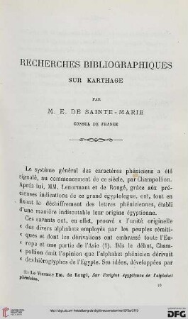 Sér. 2: Recherches bibliographiques sur Karthage