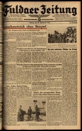 Ausgabe vom Freitag, den 10. September 1943.