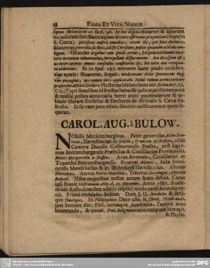 Carol. Aug. a Bülow