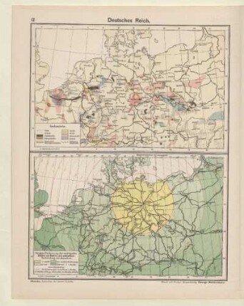 Deutsches Reich. Direkte Entfernung der wichtigsten Städte von Berlin und schnellste Verbindung mit denselben