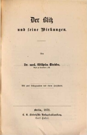 Der Blitz und seine Wirkungen