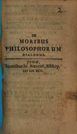 Dialogus de moribus philosophorum