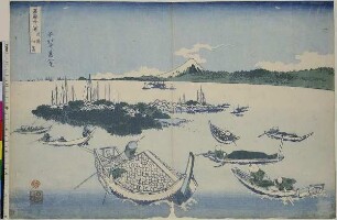 Die Insel Tsukada in der Edo-Bucht, Blatt 12 aus der Serie: 36 Ansichten des Fuji