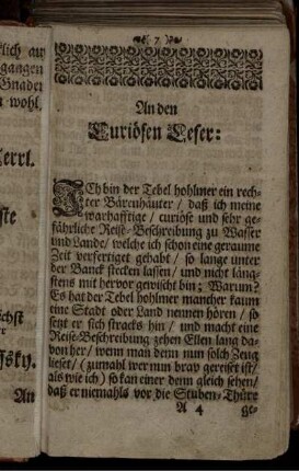 An den Curiösen Leser