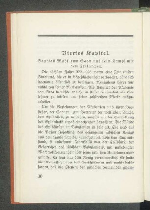 Viertes Kapitel. Saadias Wahl zum Gaon und sein Kampf mit dem Exilarchen.