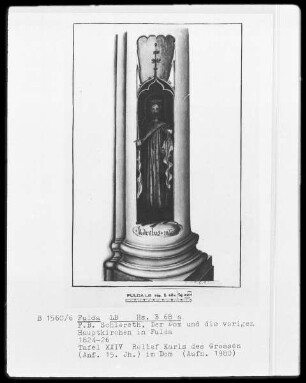 Der Dom und die vorigen Hauptkirchen in Fulda — Tafel 24: Relief Karls des Großen im Dom zu Fulda