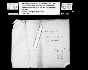 Ignaz Lachner: Konzert in F-Dur; kleines Konzert für Horn und Fagott, komponiert von I. Lachner