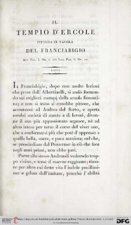 Il Tempo d´Ercole pittura in Tavola del Franciabigio