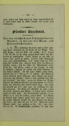 Fünfter Abschnitt. Von den verschiedenen Lichtgestalten des Mondes, so wie von den Mond- und Sonnenfinsternissen