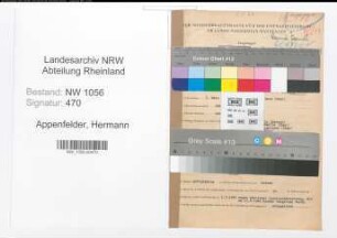 Entnazifizierung Hermann Appenfelder , geb. 03.03.1893 (Vertreter)