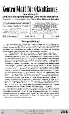 12. Heft (Jun. 1926)