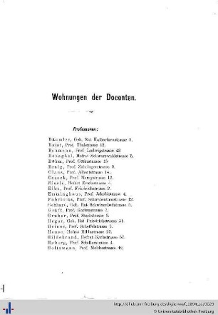 Wohnungen der Docenten.