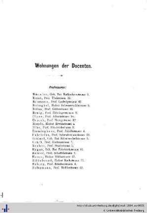 Wohnungen der Docenten.