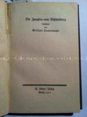 Die Jungfern vom Bischofsberg von Gerhart Hauptmann