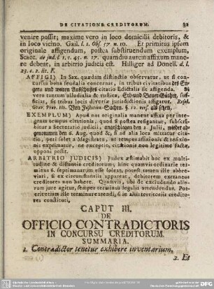 Caput III. De Officio Contradictoris in Concursu Creditorum