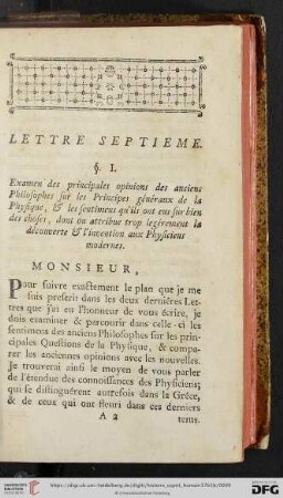 Lettre Septième