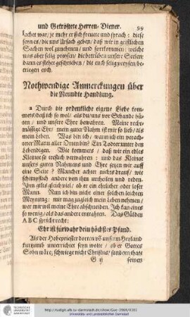 Nothwendige Anmerckungen über die Neundte Handlung.