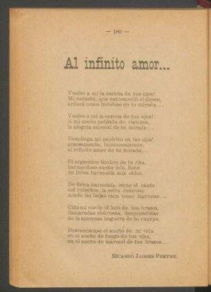 Al infinito amor...