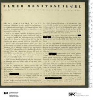 Programm 1. Monatsabschnitt 1950/1951