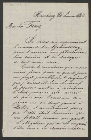 Brief an Franz von Mendelssohn : 24.01.1866