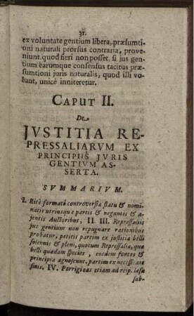 Caput II. De Iustitia Repressaliarum Ex Principiis Iuris Gentium Asserta