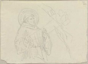 Die Stigmatisation des heligen Franziskus, Detail aus dem Fresko Giottos in San Francesco in Assisi