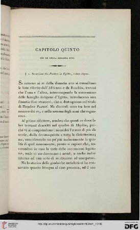 Capitolo quinto: Dei Re della Dinastia XVII.