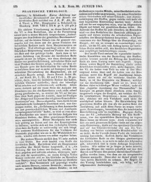 Alt, J. K. W.: Kurze Anleitung zur kirchlichen Beredtsamkeit aus dem Zwecke der kirchlichen Rede entlehnt. Leipzig: Klinkhardt 1840