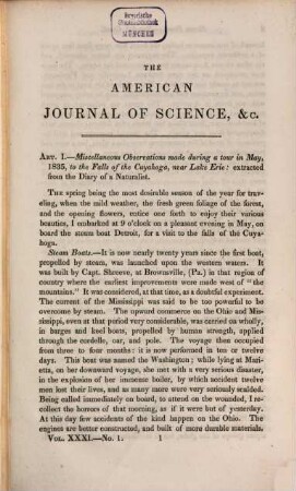 American journal of science : an international earth science journal. 31. 1837
