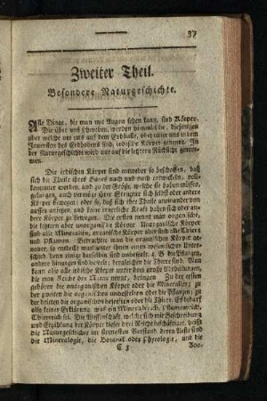 Zweiter Theil: Besondere Naturgeschichte