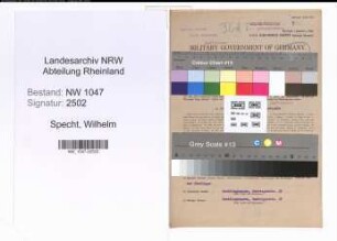 Entnazifizierung Wilhelm Specht , geb. 27.11.1883 (Buchhalter)